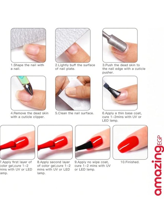 amazing.EGP Nail Polish No Glue Needed, Beautiful Glitter Long Lasting Manicure Set Nail Art for Women and Girls (Strawberry Mousse Color - C128 - 12ml) - Image 4