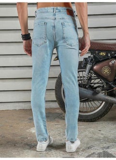 HIGH STAR Mid Rise Plain Regular Fit Jeans by Styli  - Image 3
