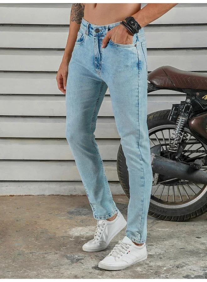HIGH STAR Mid Rise Plain Regular Fit Jeans by Styli