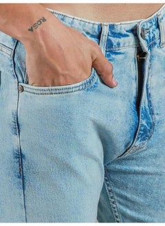 HIGH STAR Mid Rise Plain Regular Fit Jeans by Styli  - Image 2