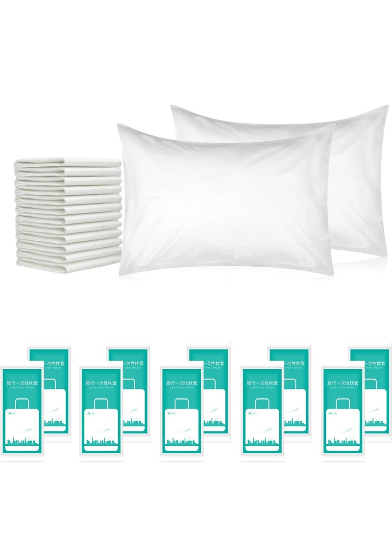 CMGTYYD Disposable Pillow Case Covers,White Pillowfor Hotels Single Use Pillowcase,Non Woven Pillow Covers,Disposable Portable Bedding for Travel,Disposable Home Bedding Supplies(10 Pcs) - Image 1