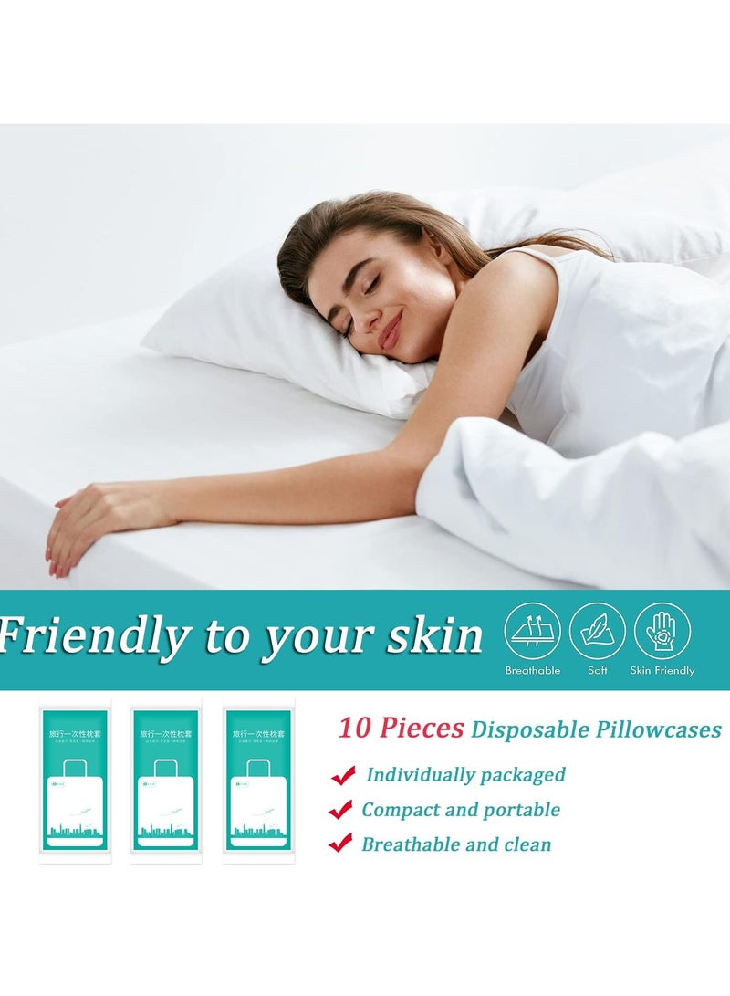 CMGTYYD Disposable Pillow Case Covers,White Pillowfor Hotels Single Use Pillowcase,Non Woven Pillow Covers,Disposable Portable Bedding for Travel,Disposable Home Bedding Supplies(10 Pcs) - Image 2