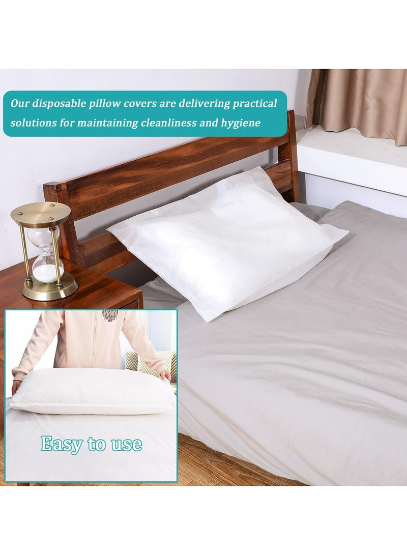 CMGTYYD Disposable Pillow Case Covers,White Pillowfor Hotels Single Use Pillowcase,Non Woven Pillow Covers,Disposable Portable Bedding for Travel,Disposable Home Bedding Supplies(10 Pcs) - Image 4