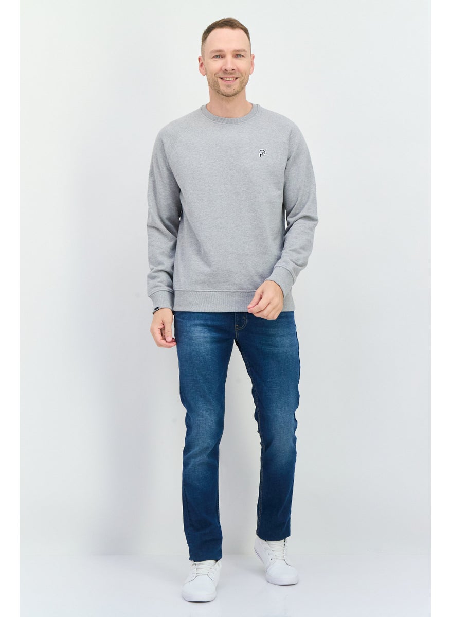 Penfield - Men Crew Neck Long Sleeves Embroidered Logo Sweatshirt, Grey - Image 1