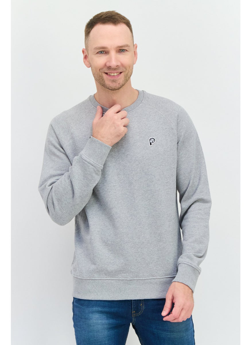 Penfield - Men Crew Neck Long Sleeves Embroidered Logo Sweatshirt, Grey - Image 1