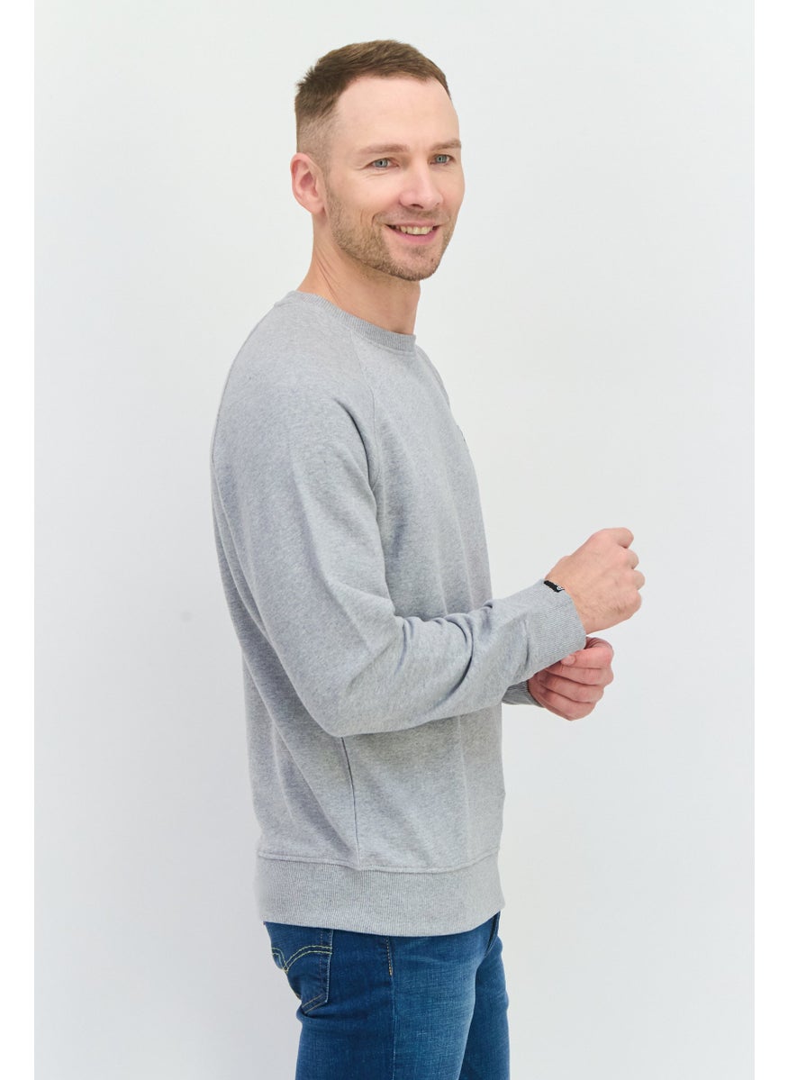 Penfield - Men Crew Neck Long Sleeves Embroidered Logo Sweatshirt, Grey - Image 1