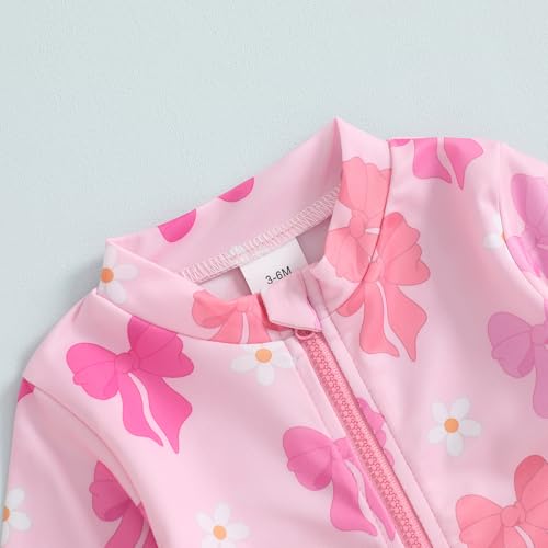 Socutebabe Baby Girl Swimsuit Baby Girls Long Sleeve One Piece Swimsuit Romper with Hat Bathing Suit Toddler Bathing Suit (gg-Purple, 6-12 Months) - Image 3
