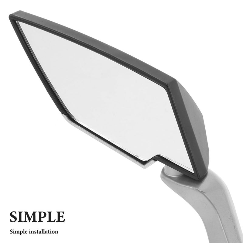 Black Motorcycle Side Mirrors 1 Pair Rear View Compatible With Electric Bike Scooter Handlebar - Image 4