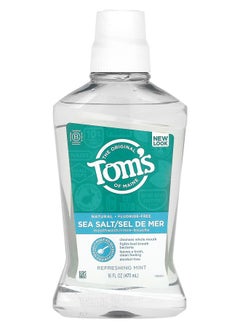 Tom's of Maine Sea Salt Mouthwash  Fluoride Free Refreshing Mint 16 fl oz (473 ml) 