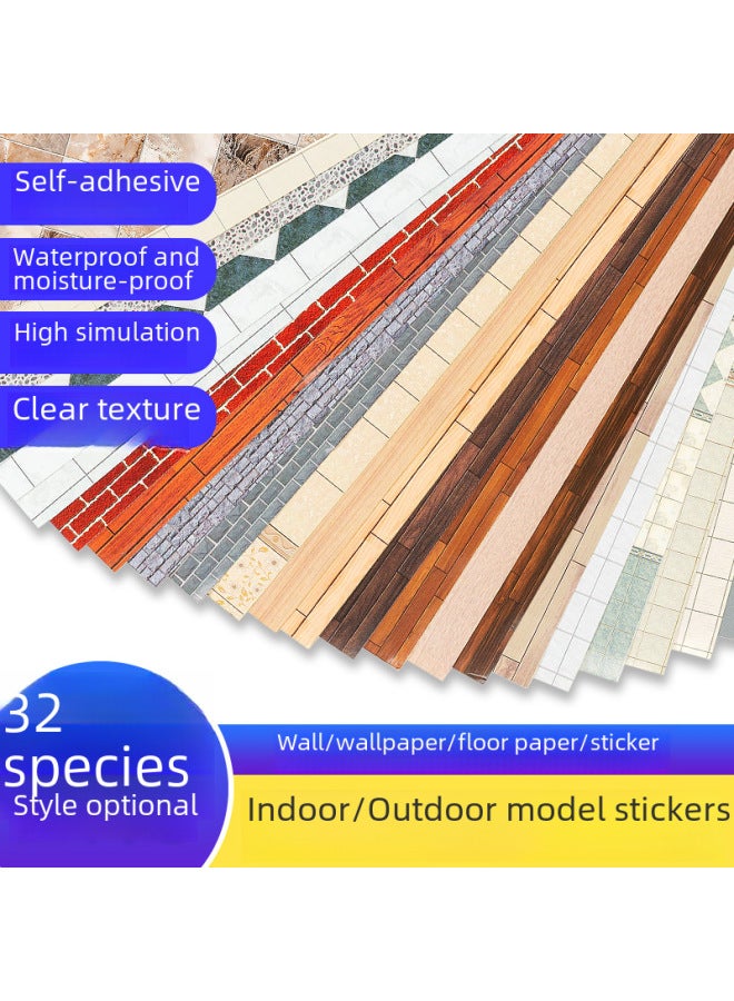 DIY Handmade Architectural Sand Table Model Scene Material With Adhesive Sticker Indoor And Outdoor Floor Wallpaper Self-adhesive Wallpaper-Color:With Adhesive Sticker No. 21 1