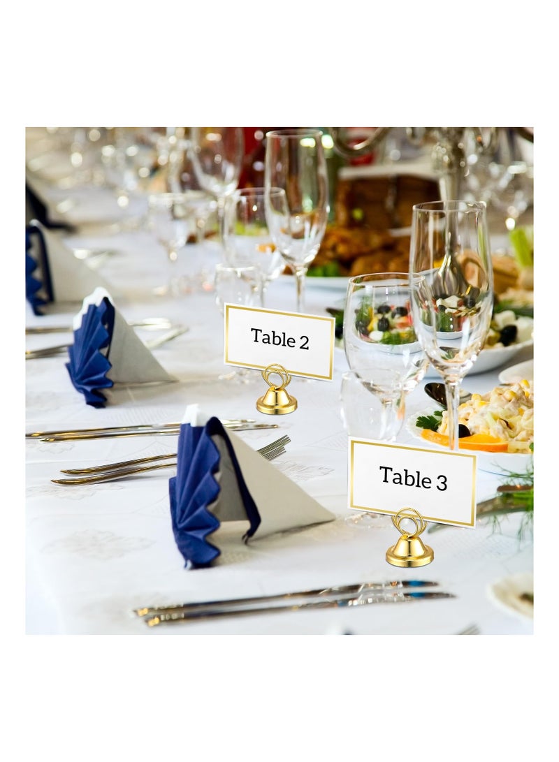 12Pcs Gold Table Number Holders Wire Picture Holder Small Size Card Tabletop Metal Place Reserved for Centerpieces Wedding Reception Party Birthday 3x4cm - Image 3