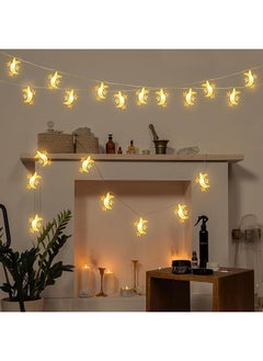 إيروريكس 80 مصباح LED بطول 33 قدمًا على شكل نجمة وقمر - مصابيح زخرفية مثالية للاستخدام الداخلي والخارجي، مصابيح LED خيطية على شكل نجوم وقمر، زينة للعطلات، هدية رمضان  - Image 3