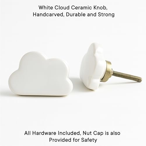 Indian-Shelf IndianShelf 8 Pieces White Cloud Ceramic Drawer Knobs for Kitchen Cabinet Hardware Door Pulls Decorative Dresser Luxurious Handmade - Image 3
