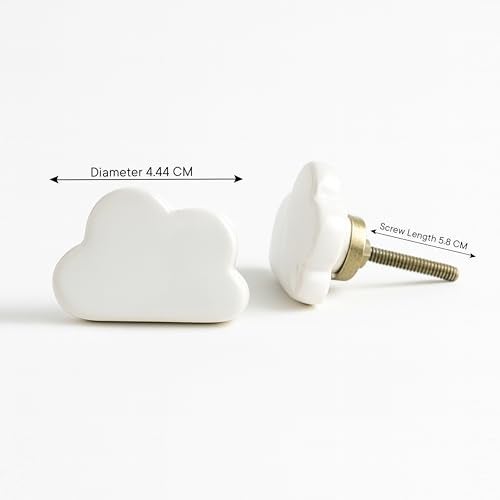 Indian-Shelf IndianShelf 8 Pieces White Cloud Ceramic Drawer Knobs for Kitchen Cabinet Hardware Door Pulls Decorative Dresser Luxurious Handmade - Image 2