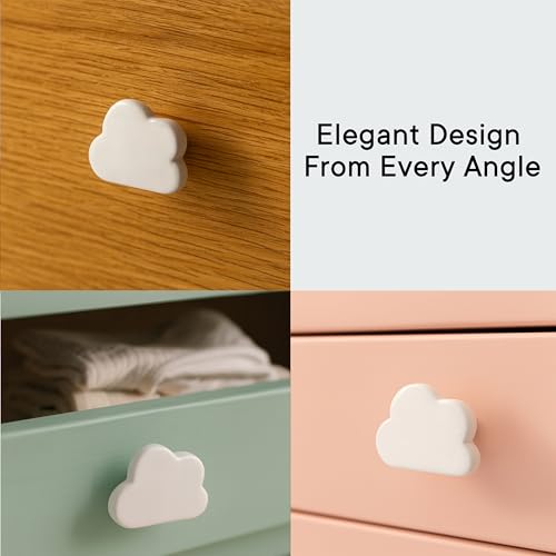 Indian-Shelf IndianShelf 8 Pieces White Cloud Ceramic Drawer Knobs for Kitchen Cabinet Hardware Door Pulls Decorative Dresser Luxurious Handmade - Image 4
