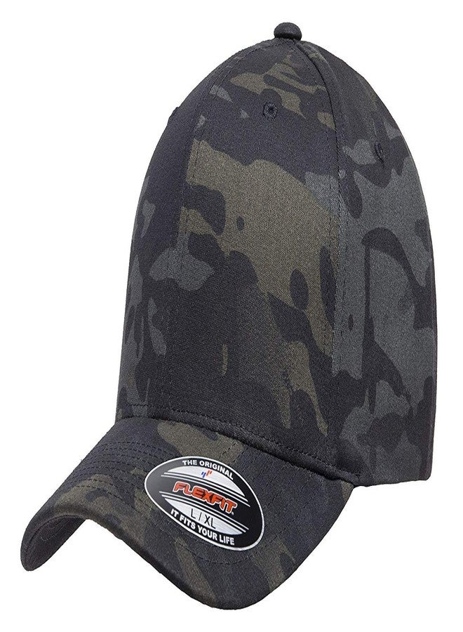 Flexfit Multicam 6 Panel Baseball Cap Officially Licensed Multi-Cam 2 Patterns Black Camo or Green Camo (XXL Fitted (7 5/8" - 8"), Black Multicam) - Image 1