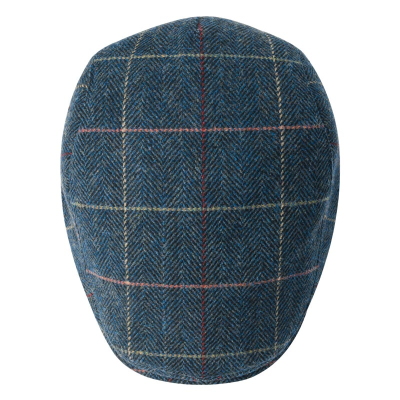 FEINION Men Wool Blend Flat Cap Tweed Newsboy Ivy Hat (Plaid Blue) - Image 4