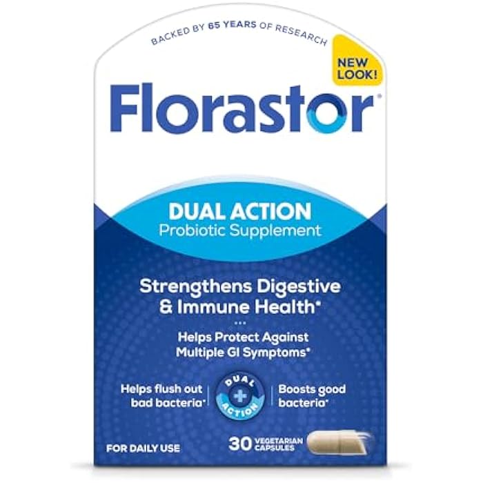 Florastor Probiotics for Digestive and Immune Health, 30 Capsules, Probiotics for Women & Men, Helps Flush Out Bad Bacteria, Boosts The Good with Our Unique Strain Saccharomyces Boulardii - Image 1
