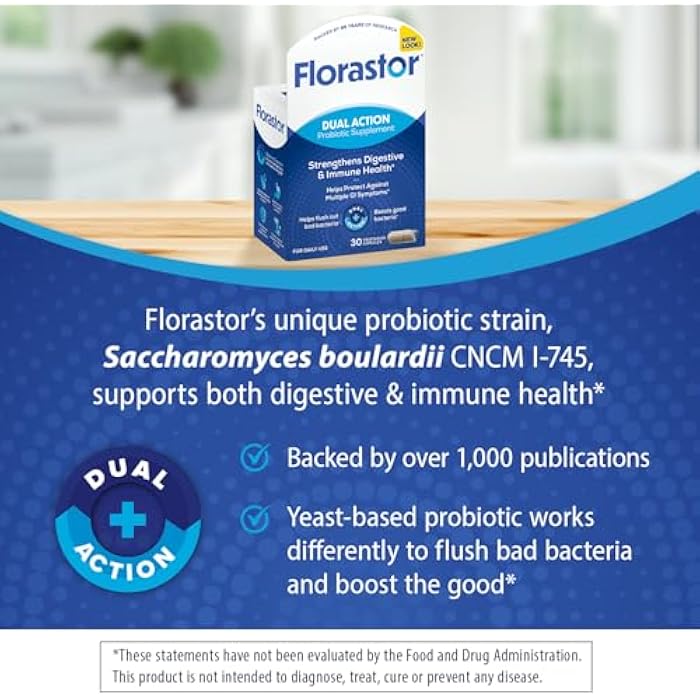 Florastor Probiotics for Digestive and Immune Health, 30 Capsules, Probiotics for Women & Men, Helps Flush Out Bad Bacteria, Boosts The Good with Our Unique Strain Saccharomyces Boulardii - Image 3