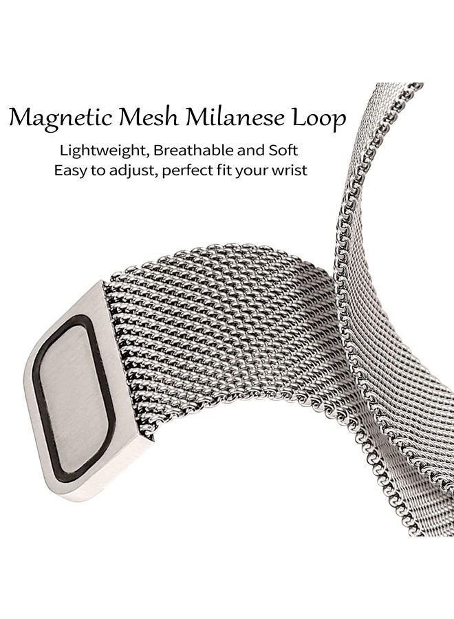 Magnetic Band Compatible with Apple Watch Band 38mm 40mm 41mm 42mm 44mm 45mm Milanese Strap with Bling Case and Screen Protector, Dressy Stainless Steel iWatch Loop for Women (Starlight 40mm)