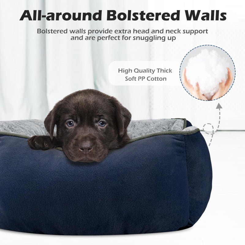 INVENHO Small Dog Bed Rectangle Washable Orthopedic Soft Calming Sleeping Durable Pet Cuddler with Anti-Slip Bottom - Image 2