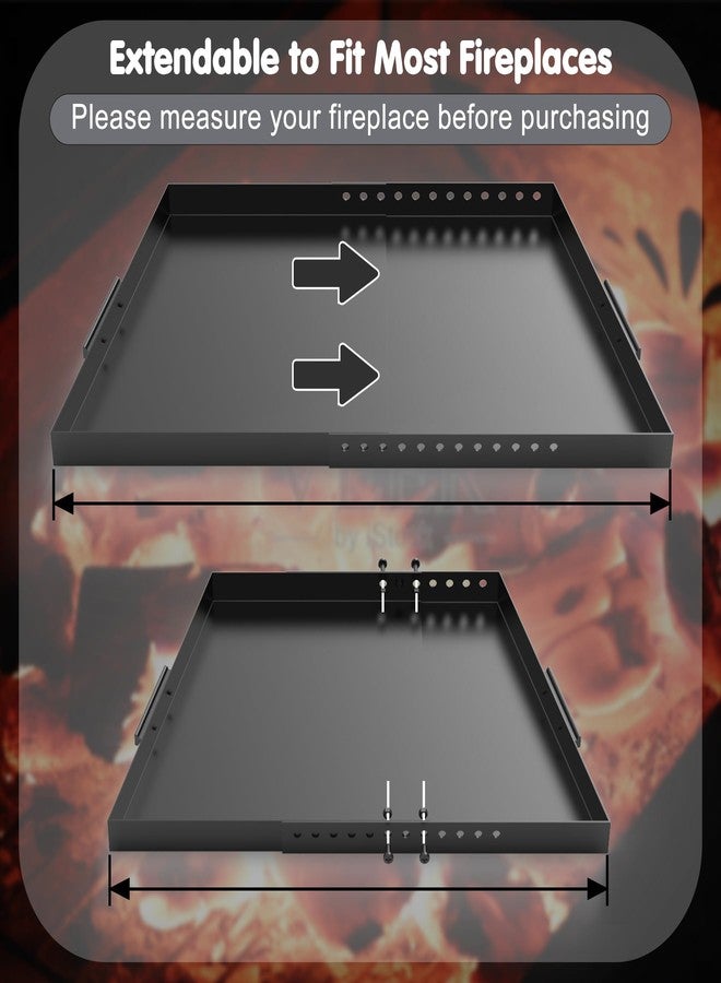 Air Jade Expandable Fireplace Tray, Galvanized Steel Fireplace Ash Tray with Handles for Collecting Ash, Adjustable Up to 31.5" Ember Holder Fireplace Ash Pan, Black, Trapeziform - Image 3