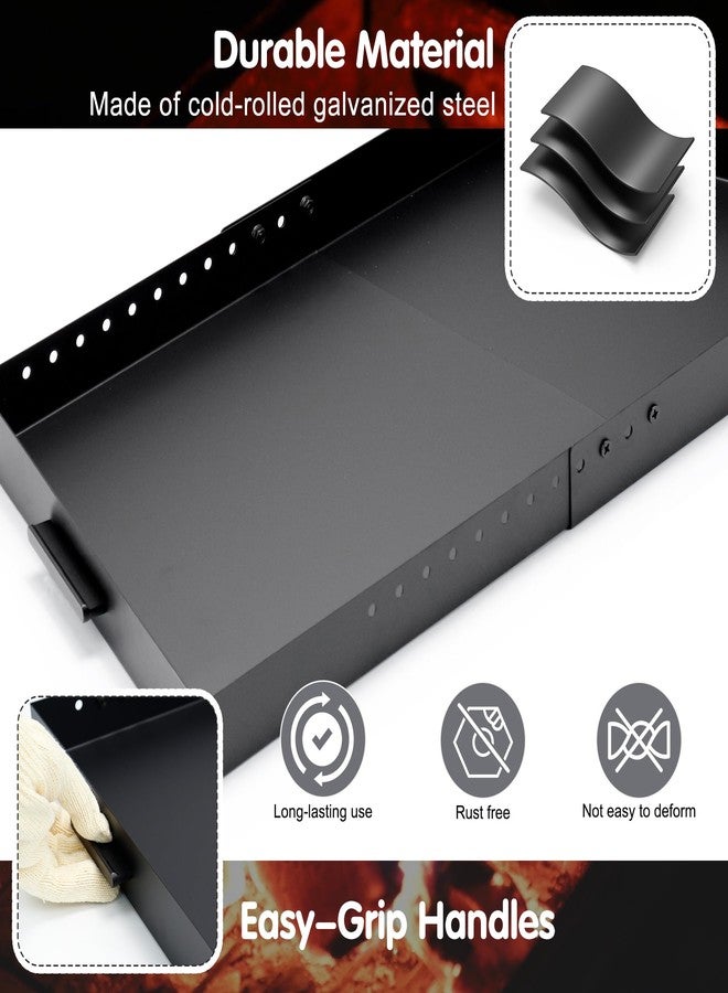 Air Jade Expandable Fireplace Tray, Galvanized Steel Fireplace Ash Tray with Handles for Collecting Ash, Adjustable Up to 31.5" Ember Holder Fireplace Ash Pan, Black, Trapeziform - Image 4