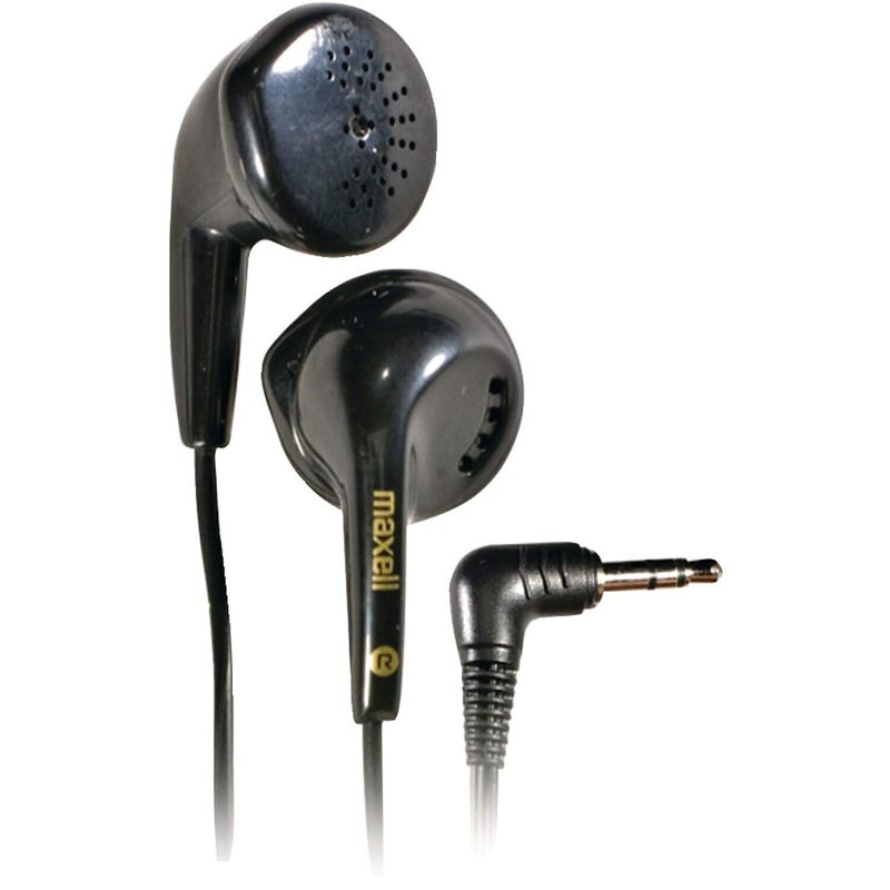 Maxell Maxell – 190560, Wired Earbuds Headphones with Lightweight Extended Use Anisotropic Ferrite Magnet Driver - Dynamic Sound Reproduction Stereo - for iOS, Smartphones, MP3 & Gaming – Black - Image 1