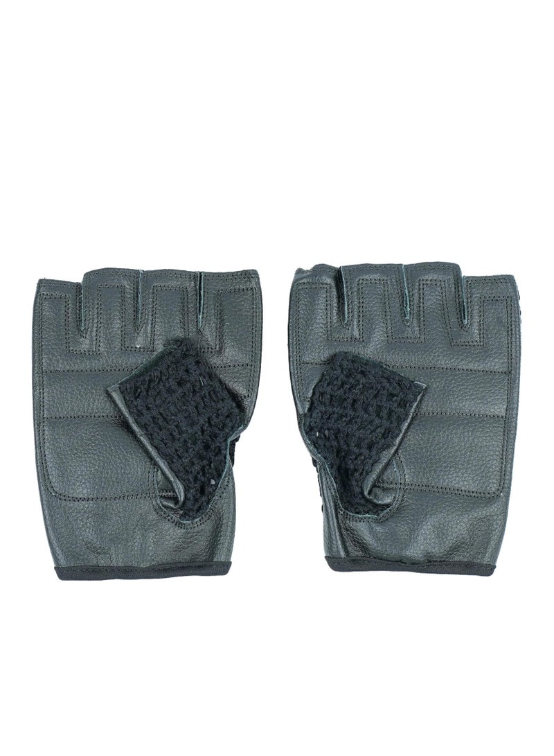 AXOX Fitness Leather Fitness Gloves | Black S Size - Image 2