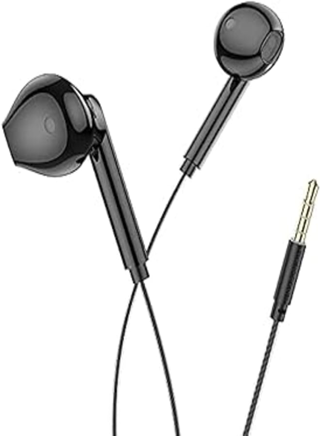 BOROFONE BM63 Melodic Wire-Controlled Earphones with Mic - Black, Wired Headphones Headset Wired