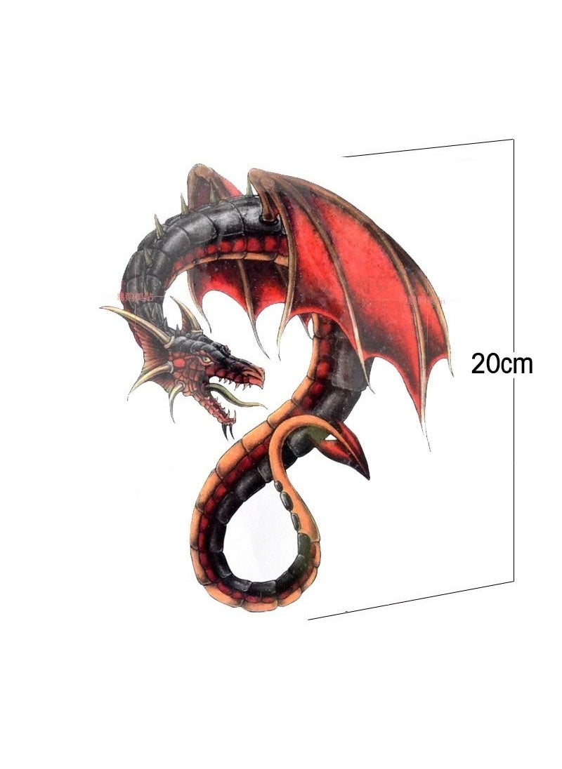 Generic - Red dragon wings tattoo waterproof temporary tattoo stickers male monster animal totem tattoo stickers - Image 1