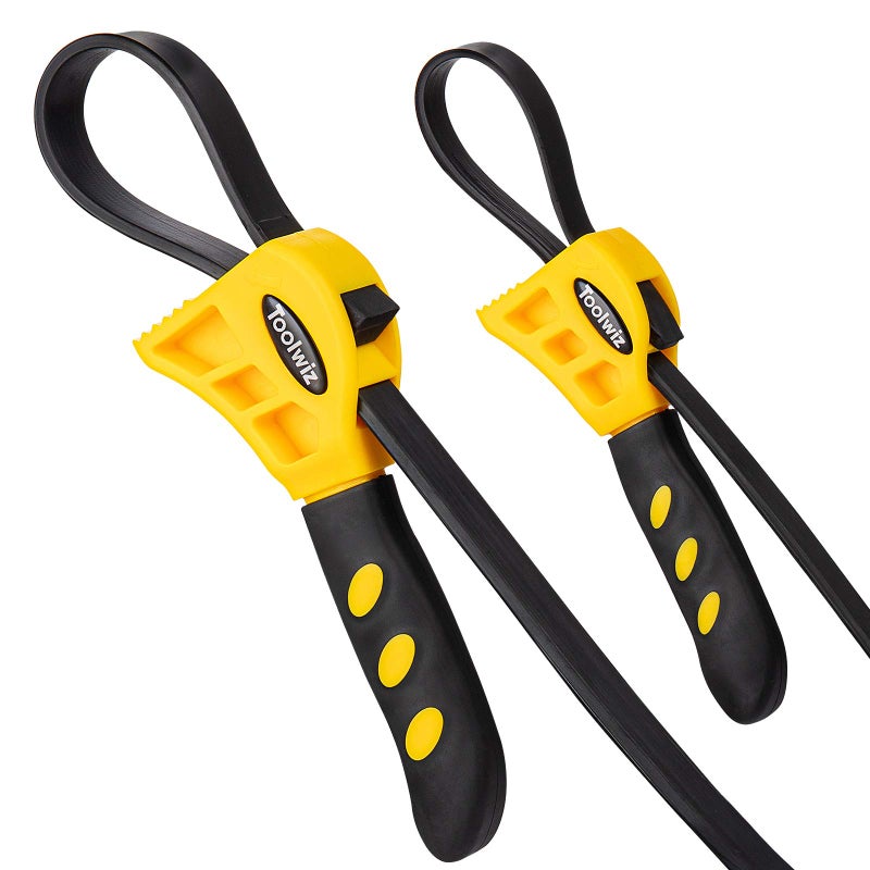 Toolwiz Rubber Strap Wrench Set for Pipes Below 6" (150mm) & 4" (100mm) â€“ Reinforced Adjustable Wrench for Plumbing, Jar Opening, and Light DIY Tasks - Image 1