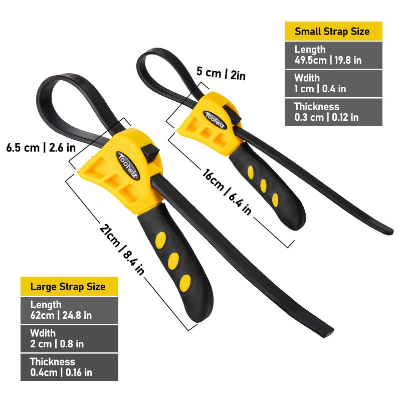 Toolwiz Rubber Strap Wrench Set for Pipes Below 6" (150mm) & 4" (100mm) â€“ Reinforced Adjustable Wrench for Plumbing, Jar Opening, and Light DIY Tasks - Image 5