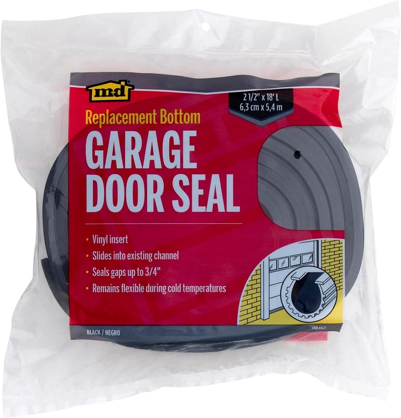 M-D Building Products Black 8462 Vinyl Garage Door Replacement Seal - 18 Feet - Image 4