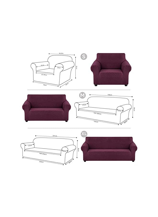 JZS - Stretch Loveseat Sofa Slipcover 1 Piece Couch Sofa Cover Furniture Protector 3 Seater Sofa with Elastic Bottom - Image 1