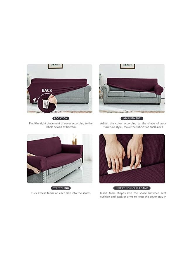 JZS - Stretch Loveseat Sofa Slipcover 1 Piece Couch Sofa Cover Furniture Protector 3 Seater Sofa with Elastic Bottom - Image 1