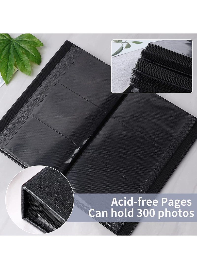 انفوسن ألبوم صور 4x6 ل 300 صور صور بو غطاء جلدي أسود الصفحة الداخلية لألبومات الزفاف كتاب صور العائلة جيب الذكرى السنوية عطلة ألبومات صور عيد ميلاد هدية (أسود)  - Image 3