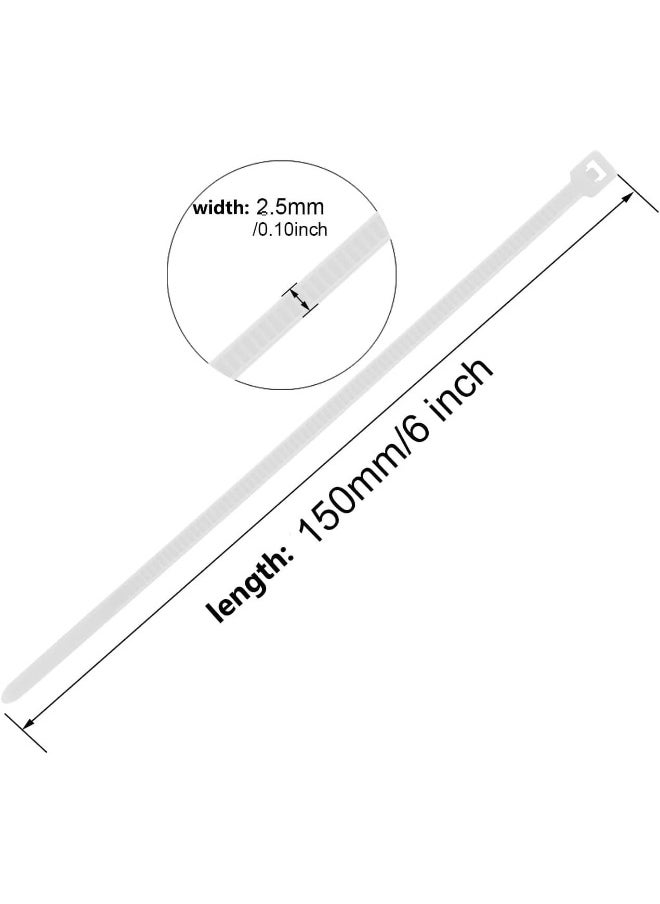 MOMENT Self Locking Cable Ties | 150 X 3.6 Mm 6" Inch | 100 Pieces, White | Heat Resistant Cable Zip Ties | Self-Locking Cable Organizer | Anti - Slip Wire Organizer | For Indoor & Outdoor Use  - Image 3