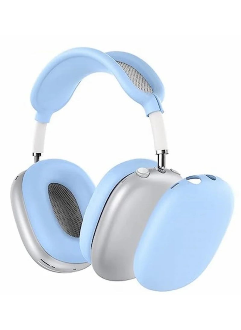 3 in 1 Clear Protective Case Cover for AirPods Max Shockproof Soft TPU Ear Cups Cover + Silicone Ear Pad & Headband Cover Anti-Scratch, Dustproof, Precise Fit for Apple AirPods Max blue - Image 4