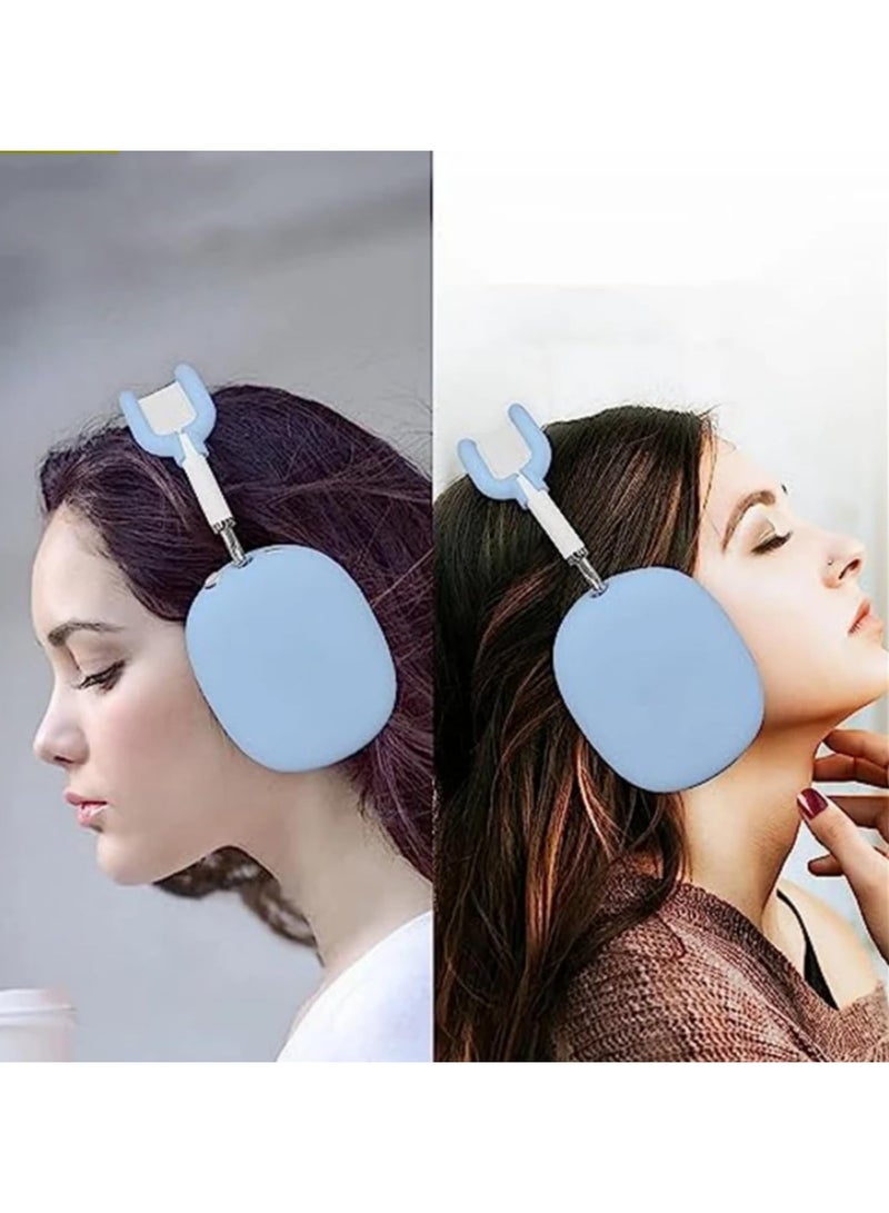 3 in 1 Clear Protective Case Cover for AirPods Max Shockproof Soft TPU Ear Cups Cover + Silicone Ear Pad & Headband Cover Anti-Scratch, Dustproof, Precise Fit for Apple AirPods Max blue - Image 5