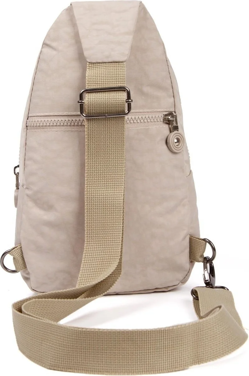 Newish Polo Beige Crinkle Fabric Waterproof Crossbody Bag