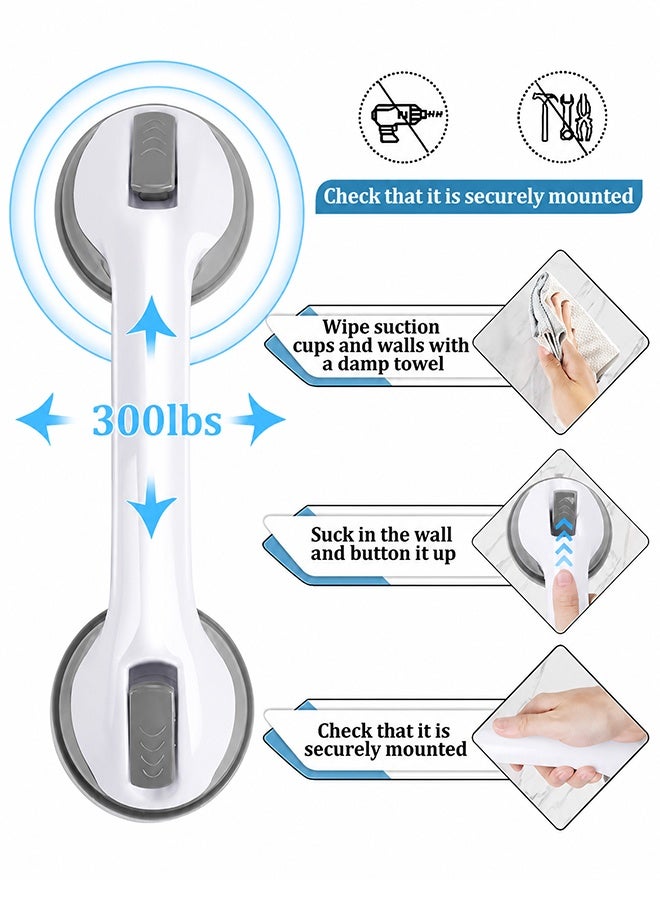 Warme 2PCS Shower Handles Safety Assist Grip with Anti-Slip Support for Toilet And Bathroom Use Home Safety Handrails for The Elderly No Need to Drill Holes Non-Slip Suction Handrails Suitable for Tiles Glass And Hard Plastic Surfaces - Image 3