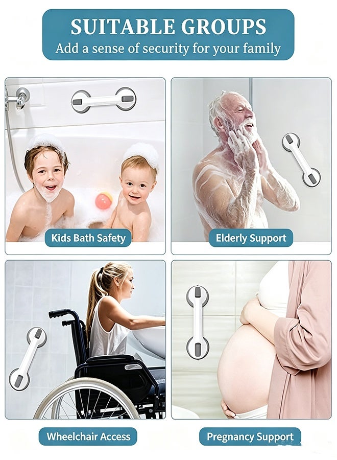 Warme 2PCS Shower Handles Safety Assist Grip with Anti-Slip Support for Toilet And Bathroom Use Home Safety Handrails for The Elderly No Need to Drill Holes Non-Slip Suction Handrails Suitable for Tiles Glass And Hard Plastic Surfaces - Image 2