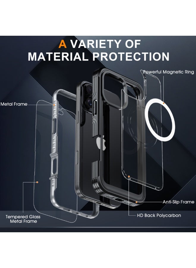 NIBEMINENT Miracase for iPhone 16 Pro Max Case 6.9'', 【Bubble Free】 Full-Body Bumper Phone case with Built-in Full Glass Screen Lens Protector,Compatible with MagSafe,Drop Proof 16 Pro Max Cover - Image 5