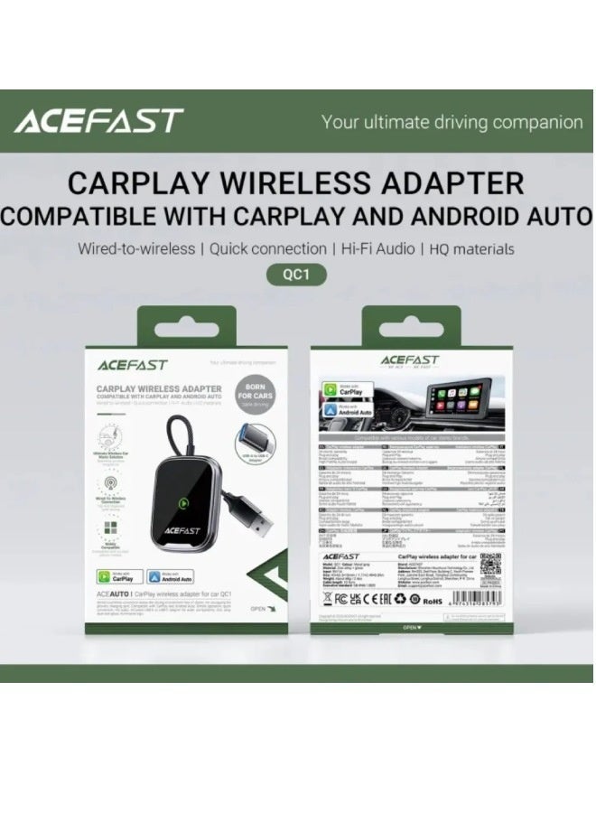 AceFast QC1 USB-A Wireless CarPlay & Android Auto Adapter - Image 4