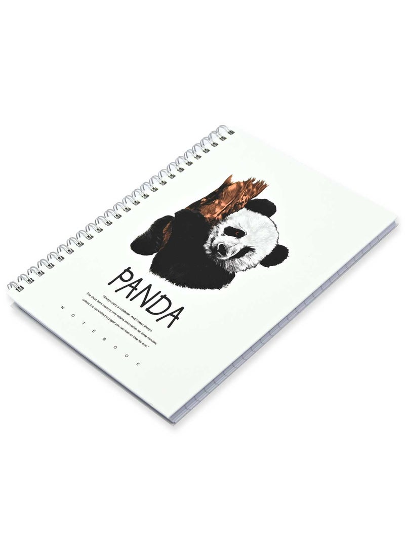 FIS Pack Of 5 Spiral Hard Cover Notebook, 96 Sheets A5 Panda Design 5 -FSNBSHCA596-PAN5 - Image 1
