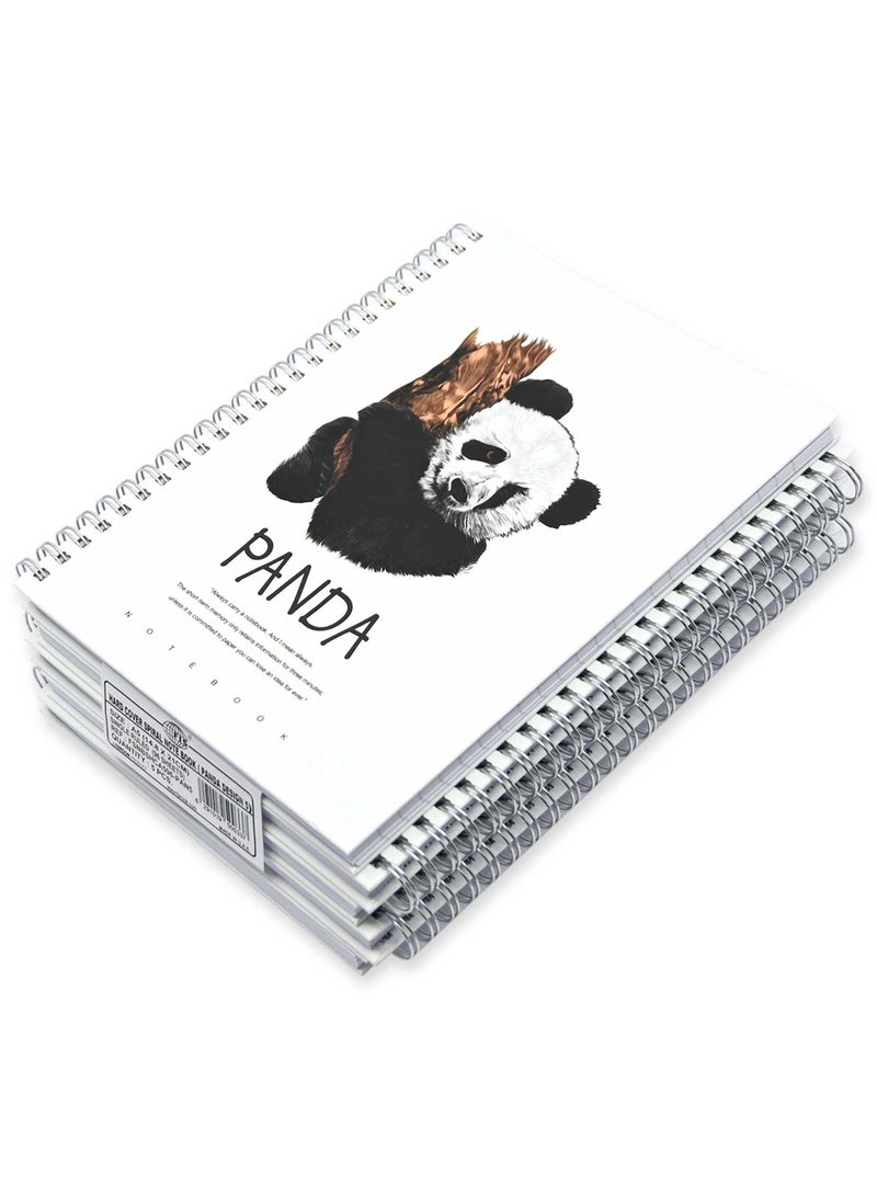 FIS Pack Of 5 Spiral Hard Cover Notebook, 96 Sheets A5 Panda Design 5 -FSNBSHCA596-PAN5 - Image 3