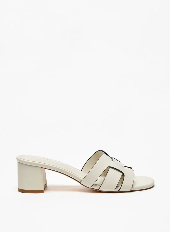 Celeste Women's Solid Slip-On Sandals with Block Heels