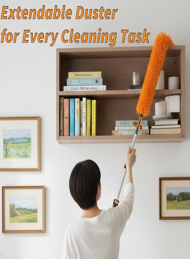 EXTEND-A-REACH Long Handle Duster for Cleaning // Extendable Microfiber Duster with Extension Pole 18-60" // Washable, Bendable & Flexible Ceiling Fan Cleaner Duster // Telescopic Cleaning Tool for High Ceilings - Image 3
