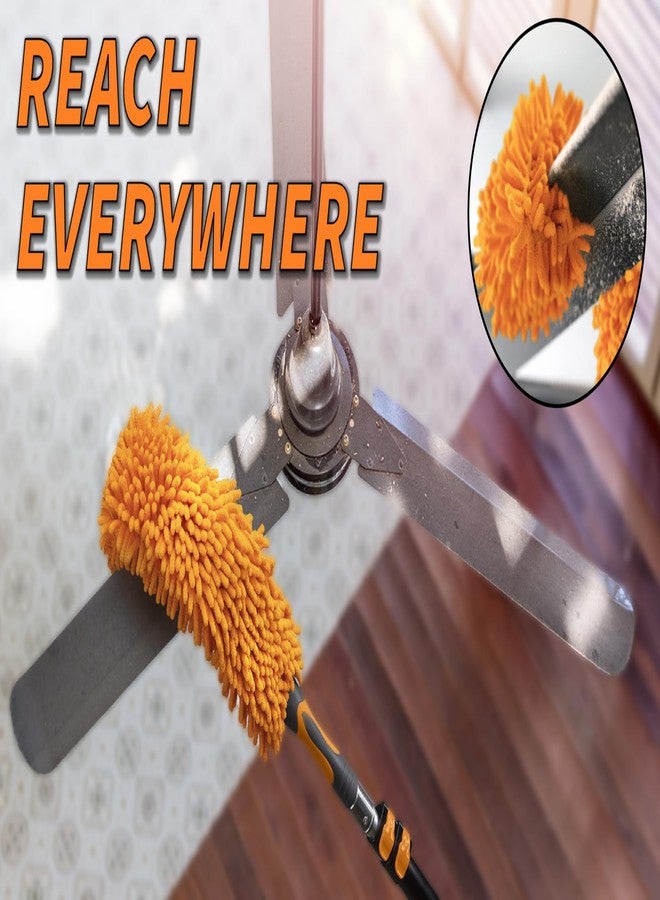 EXTEND-A-REACH Long Handle Duster for Cleaning // Extendable Microfiber Duster with Extension Pole 18-60" // Washable, Bendable & Flexible Ceiling Fan Cleaner Duster // Telescopic Cleaning Tool for High Ceilings - Image 5